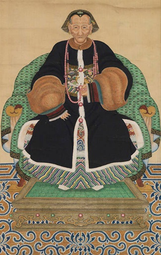 A Woman, wife of military official of the fourth rank, ca. 1788 (Qing Dynasty) Royal Ontario Museum, Toronto, 
922.20.250
祖先像